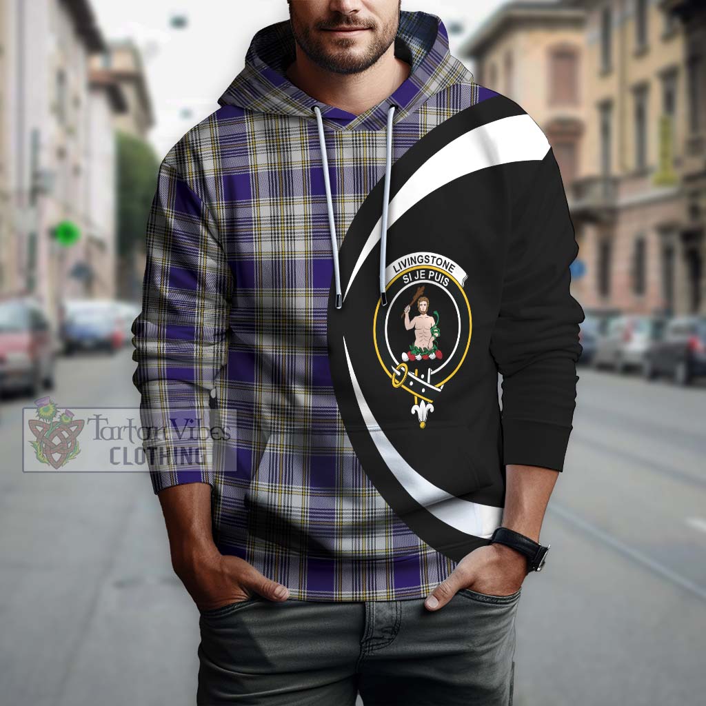 Tartan Vibes Clothing Livingstone Dress Tartan Hoodie with Family Crest Circle Style