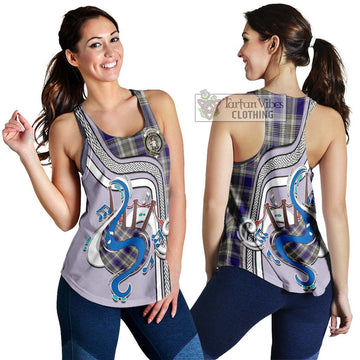 Livingstone Dress Tartan Women's Racerback Tanks with Epic Bagpipe Style