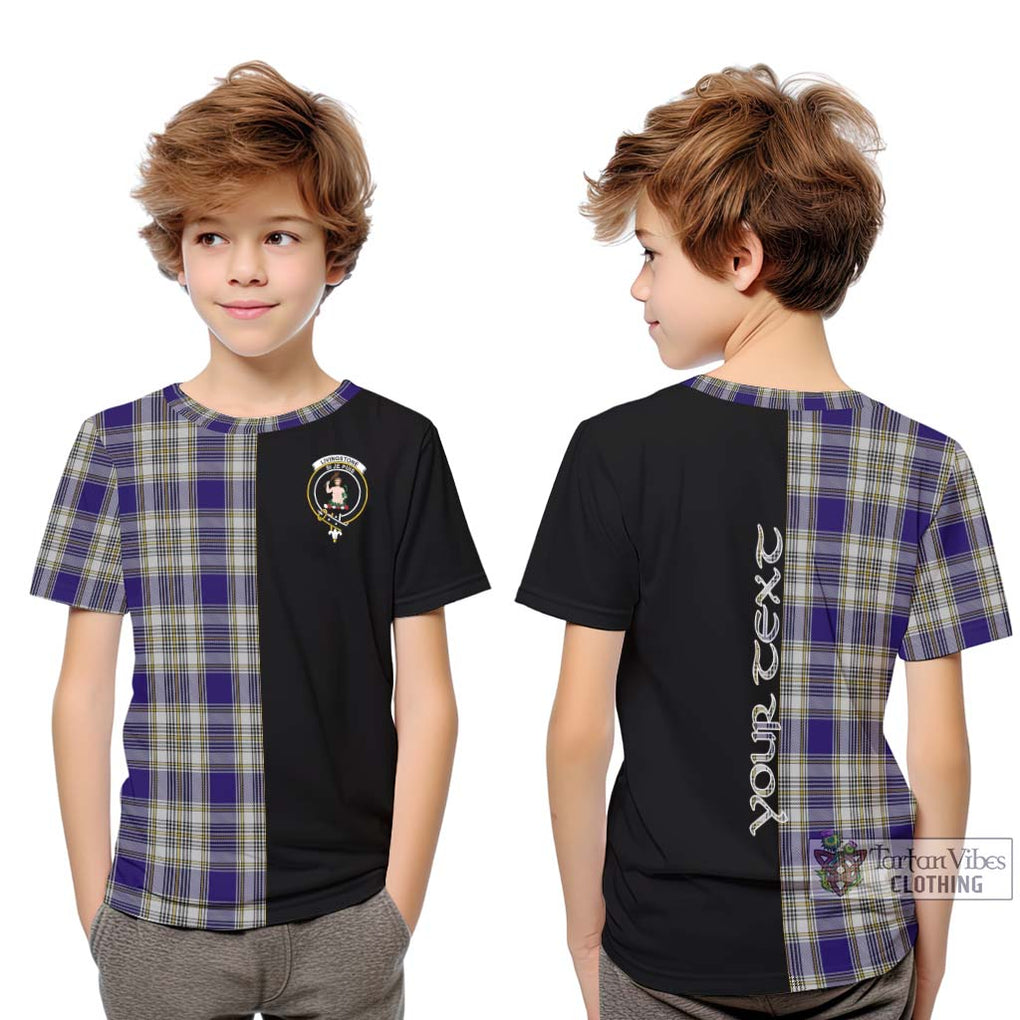 Livingstone Dress Tartan Kid T-Shirt with Family Crest and Half Of Me Style Youth XL Size14 - Tartanvibesclothing Shop