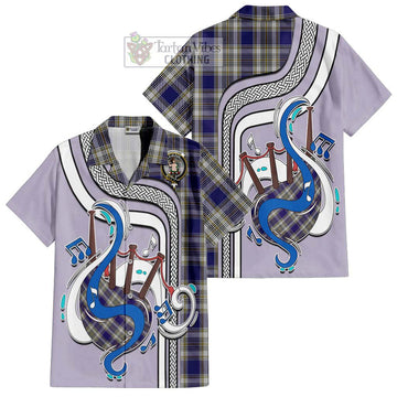 Livingstone Dress Tartan Short Sleeve Button Shirt with Epic Bagpipe Style