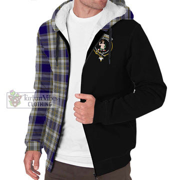 Livingstone Dress Tartan Sherpa Hoodie with Family Crest and Half Of Me Style