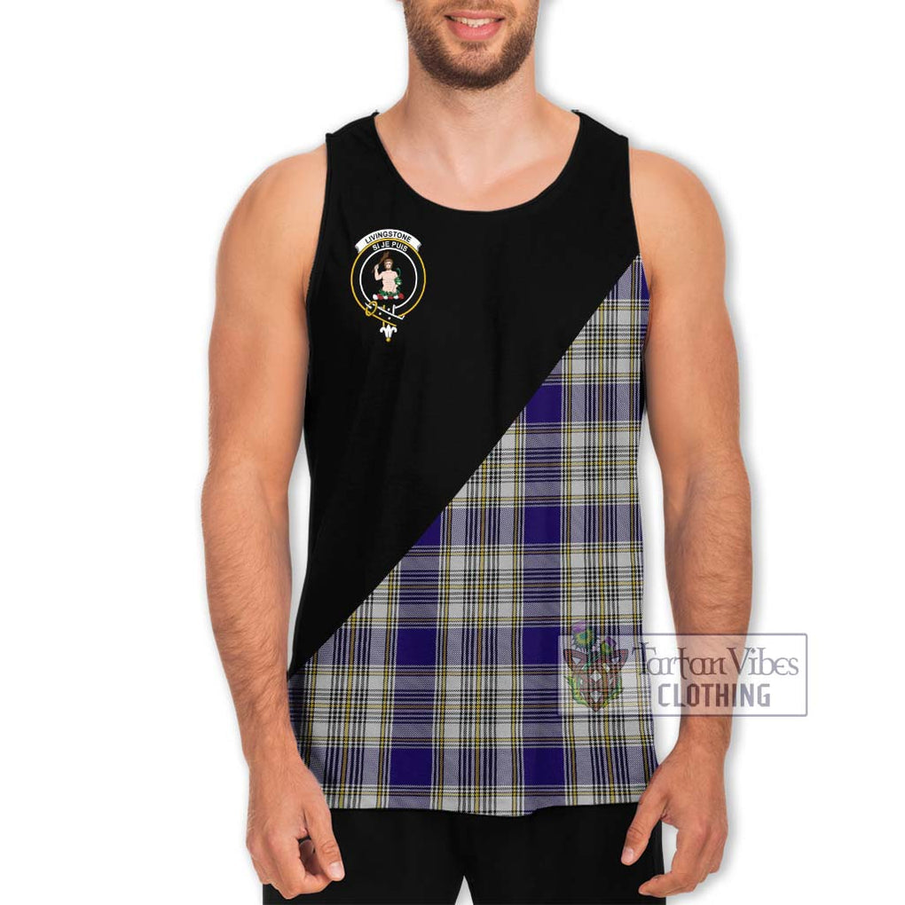 Livingstone Dress Tartan Men's Tank Top with Family Crest and Military Logo Style Men - Tartanvibesclothing Shop