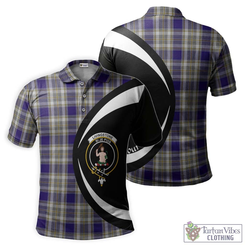 Livingstone Dress Tartan Men's Polo Shirt with Family Crest Circle Style Kid - Tartan Vibes Clothing