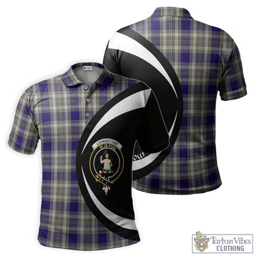 Livingstone Dress Tartan Men's Polo Shirt with Family Crest Circle Style