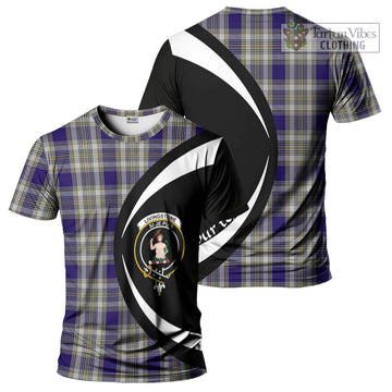 Livingstone Dress Tartan T-Shirt with Family Crest Circle Style