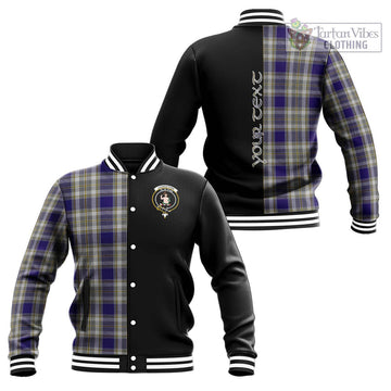 Livingstone Dress Tartan Baseball Jacket with Family Crest and Half Of Me Style