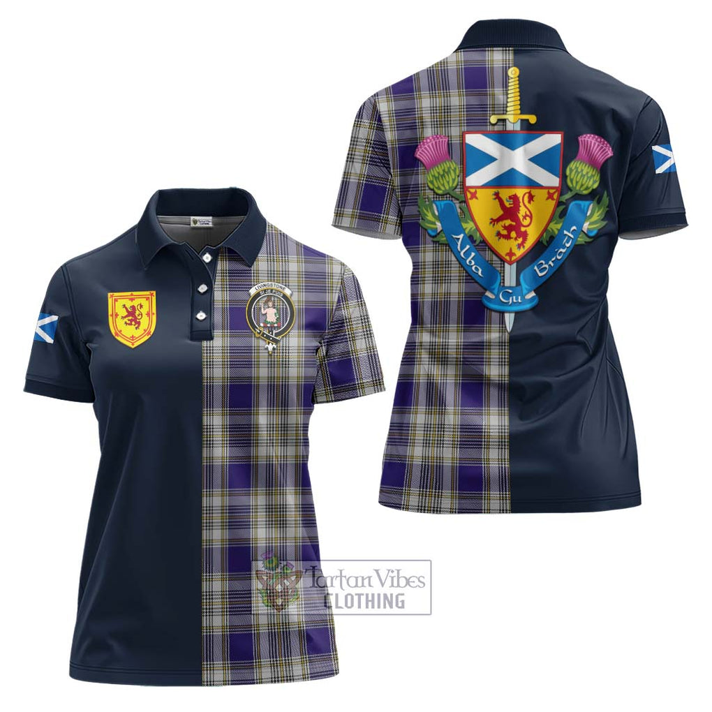 Tartan Vibes Clothing Livingstone Dress Tartan Women's Polo Shirt with Scottish Lion Royal Arm Half Style