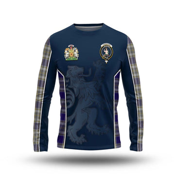 Livingstone Dress Tartan Long Sleeve T-Shirt with Family Crest and Lion Rampant Vibes Sport Style