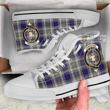 Livingstone Dress Tartan High Top Shoes with Family Crest