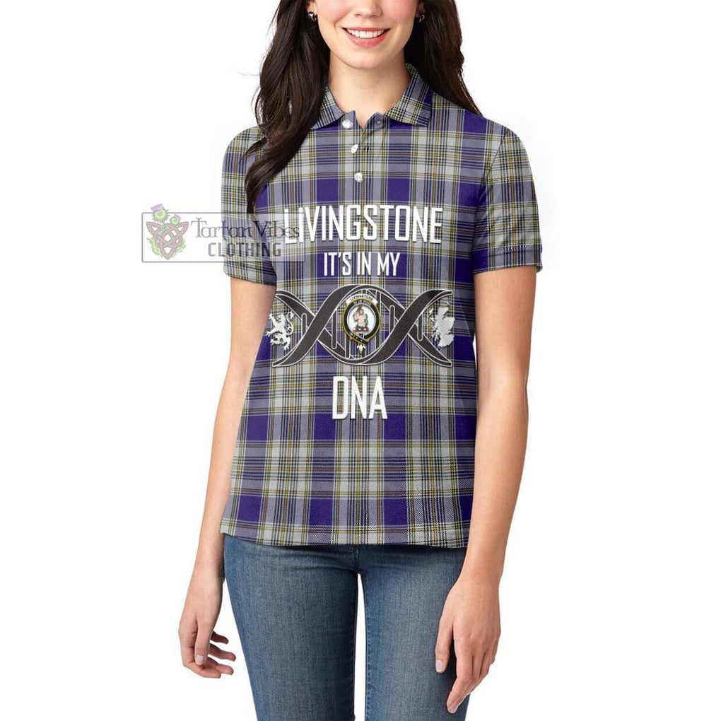 Livingstone Dress Tartan Women's Polo Shirt with Family Crest DNA In Me Style Women - Tartanvibesclothing Shop