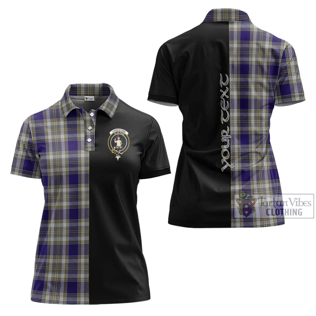 Livingstone Dress Tartan Women's Polo Shirt with Family Crest and Half Of Me Style Women - Tartanvibesclothing Shop