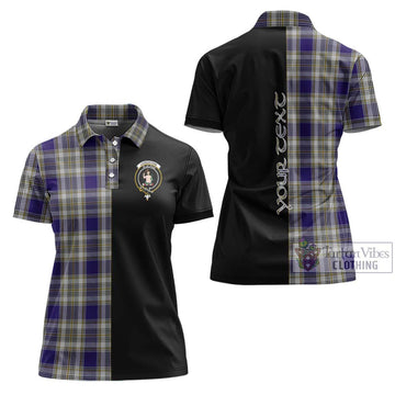 Livingstone Dress Tartan Women's Polo Shirt with Family Crest and Half Of Me Style