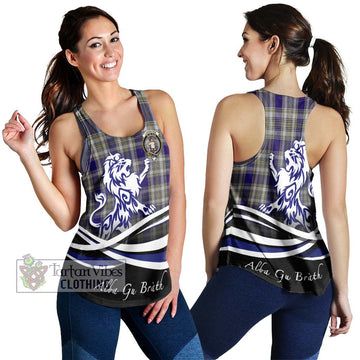 Livingstone Dress Tartan Women's Racerback Tanks with Alba Gu Brath Regal Lion Emblem