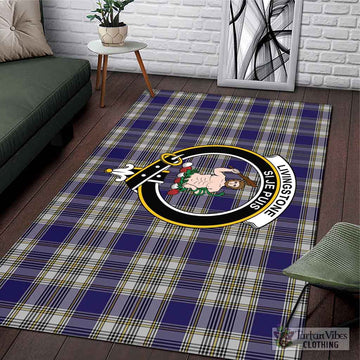 Livingstone Dress Tartan Area Rug with Family Crest