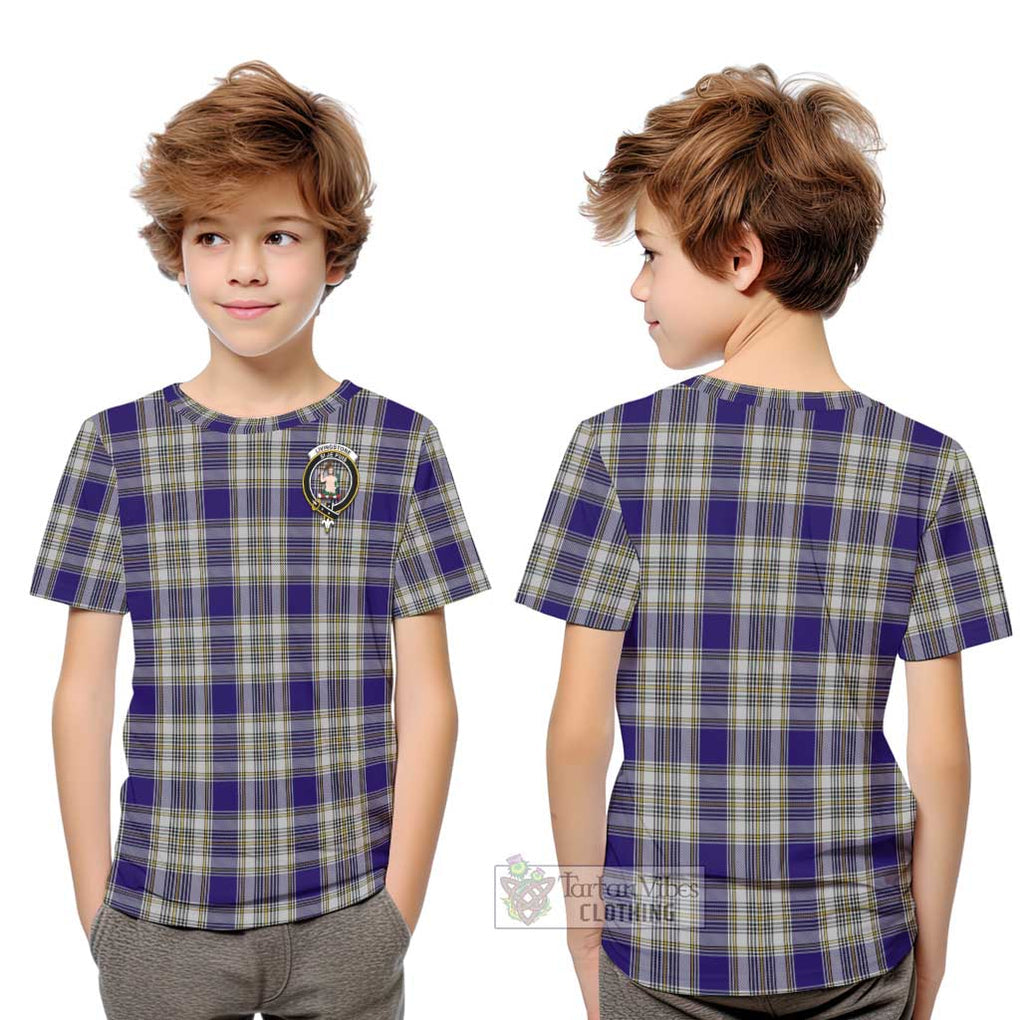 Livingstone Dress Tartan Kid T-Shirt with Family Crest Youth XL Size14 - Tartanvibesclothing Shop