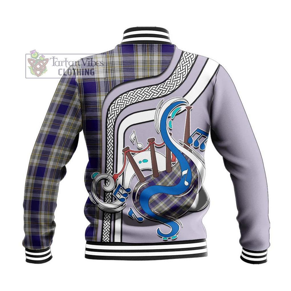 Tartan Vibes Clothing Livingstone Dress Tartan Baseball Jacket with Epic Bagpipe Style