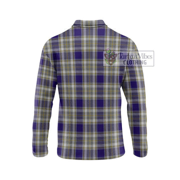 Livingstone Dress Tartan Long Sleeve Polo Shirt with Family Crest DNA In Me Style