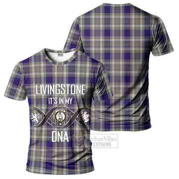 Livingstone Dress Tartan T-Shirt with Family Crest DNA In Me Style