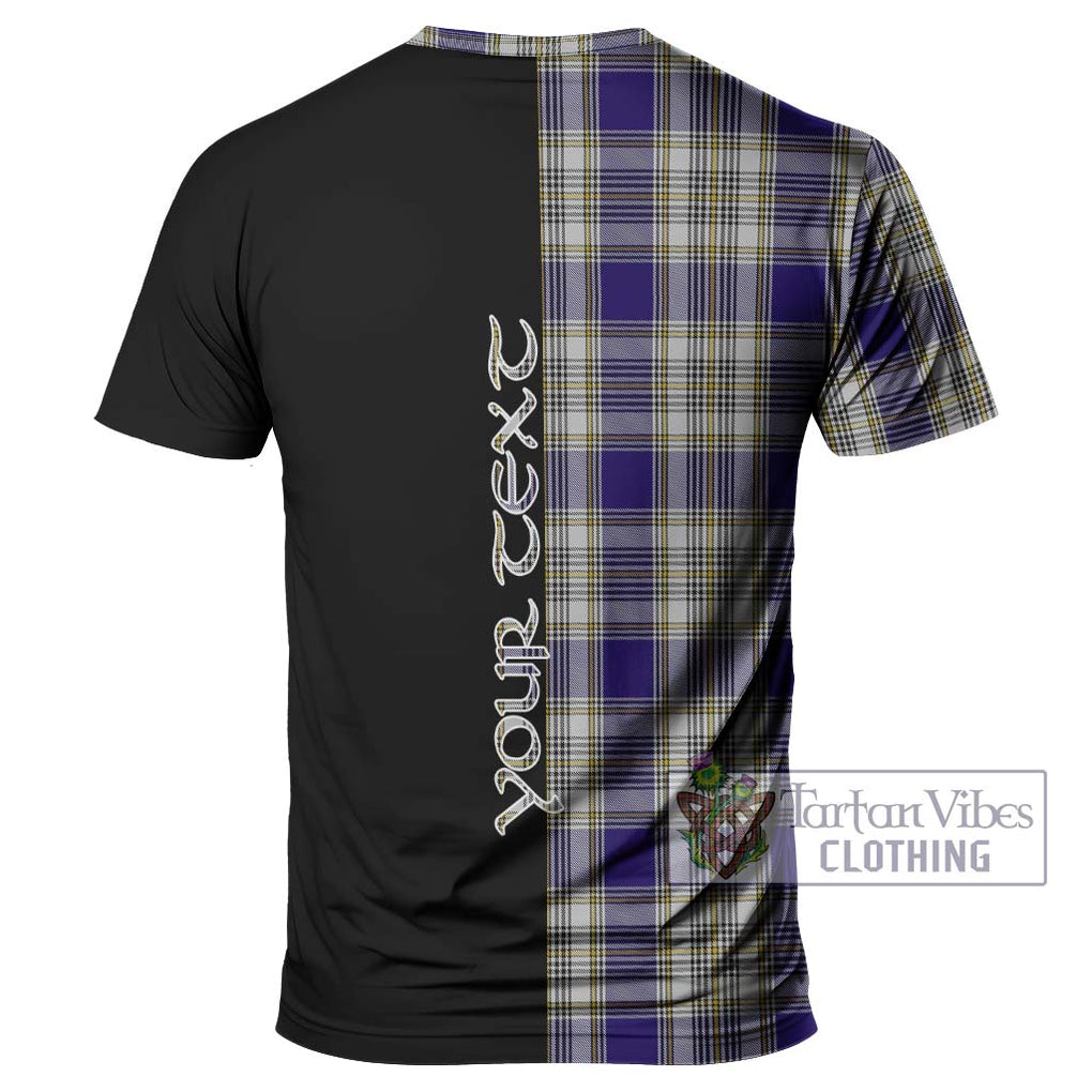 Livingstone Dress Tartan T-Shirt with Family Crest and Half Of Me Style - Tartanvibesclothing Shop