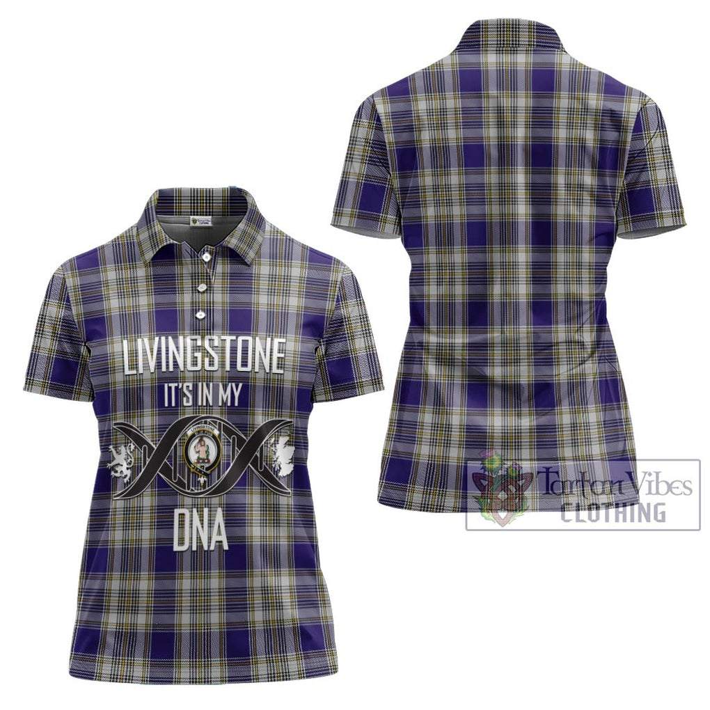 Livingstone Dress Tartan Women's Polo Shirt with Family Crest DNA In Me Style - Tartanvibesclothing Shop