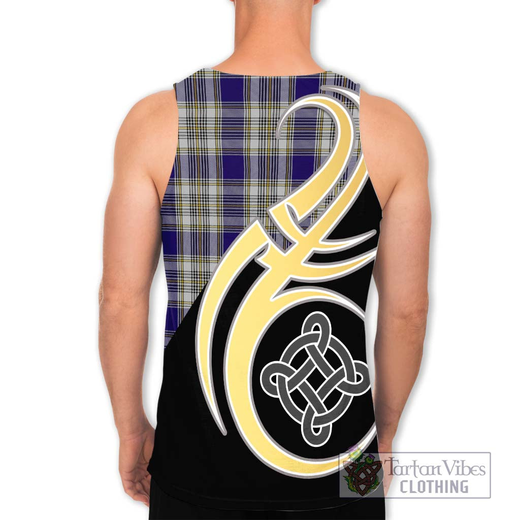 Livingstone Dress Tartan Men's Tank Top with Family Crest and Celtic Symbol Style - Tartan Vibes Clothing