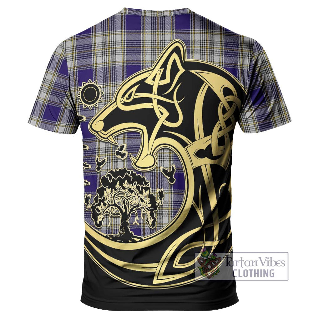 Livingstone Dress Tartan T-Shirt with Family Crest Celtic Wolf Style - Tartan Vibes Clothing