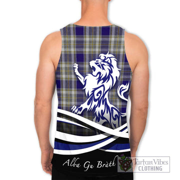 Livingstone Dress Tartan Men's Tank Top with Alba Gu Brath Regal Lion Emblem