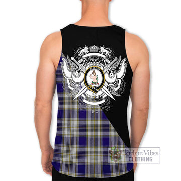 Livingstone Dress Tartan Men's Tank Top with Family Crest and Military Logo Style