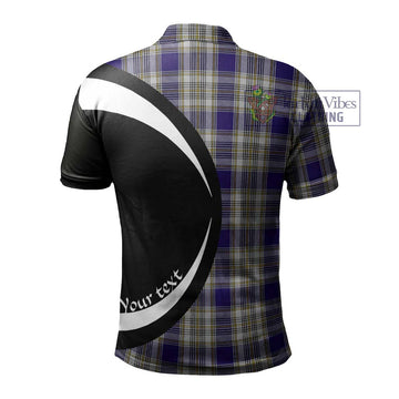 Livingstone Dress Tartan Men's Polo Shirt with Family Crest Circle Style