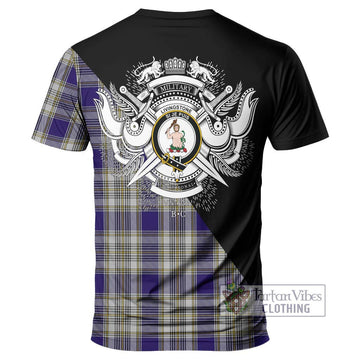 Livingstone Dress Tartan T-Shirt with Family Crest and Military Logo Style