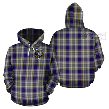 Livingstone Dress Tartan Cotton Hoodie with Family Crest