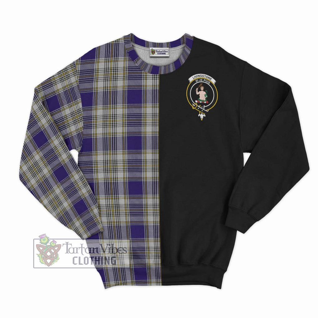 Livingstone Dress Tartan Sweatshirt with Family Crest and Half Of Me Style - Tartanvibesclothing Shop