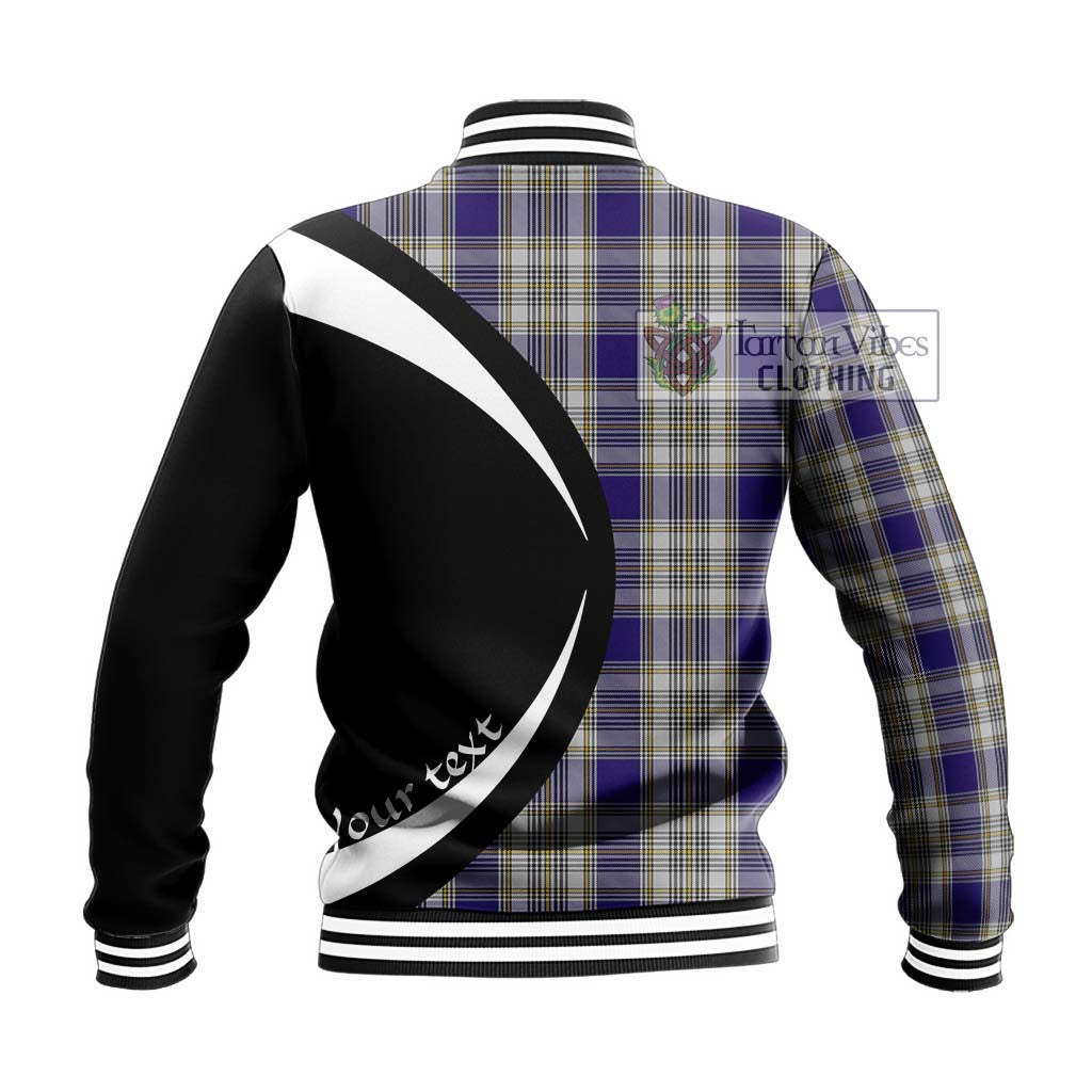 Livingstone Dress Tartan Baseball Jacket with Family Crest Circle Style - Tartan Vibes Clothing