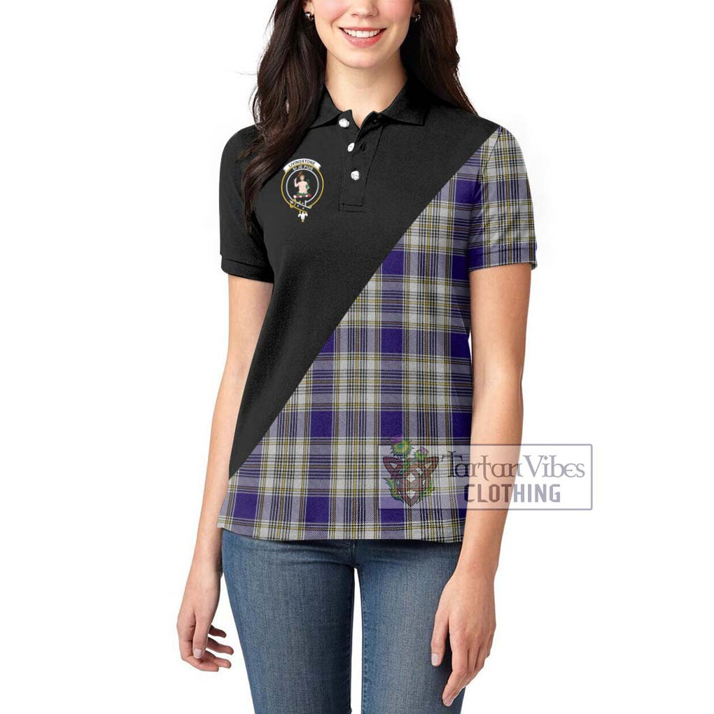 Livingstone Dress Tartan Women's Polo Shirt with Family Crest and Military Logo Style - Tartanvibesclothing Shop