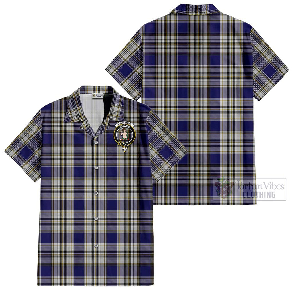 Livingstone Dress Tartan Cotton Hawaiian Shirt with Family Crest Kid - Tartan Vibes Clothing