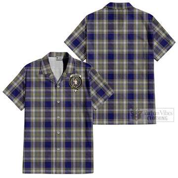 Livingstone Dress Tartan Cotton Hawaiian Shirt with Family Crest