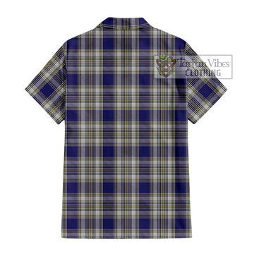 Livingstone Dress Tartan Short Sleeve Button Shirt with Family Crest DNA In Me Style