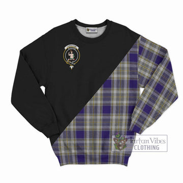 Livingstone Dress Tartan Sweatshirt with Family Crest and Military Logo Style