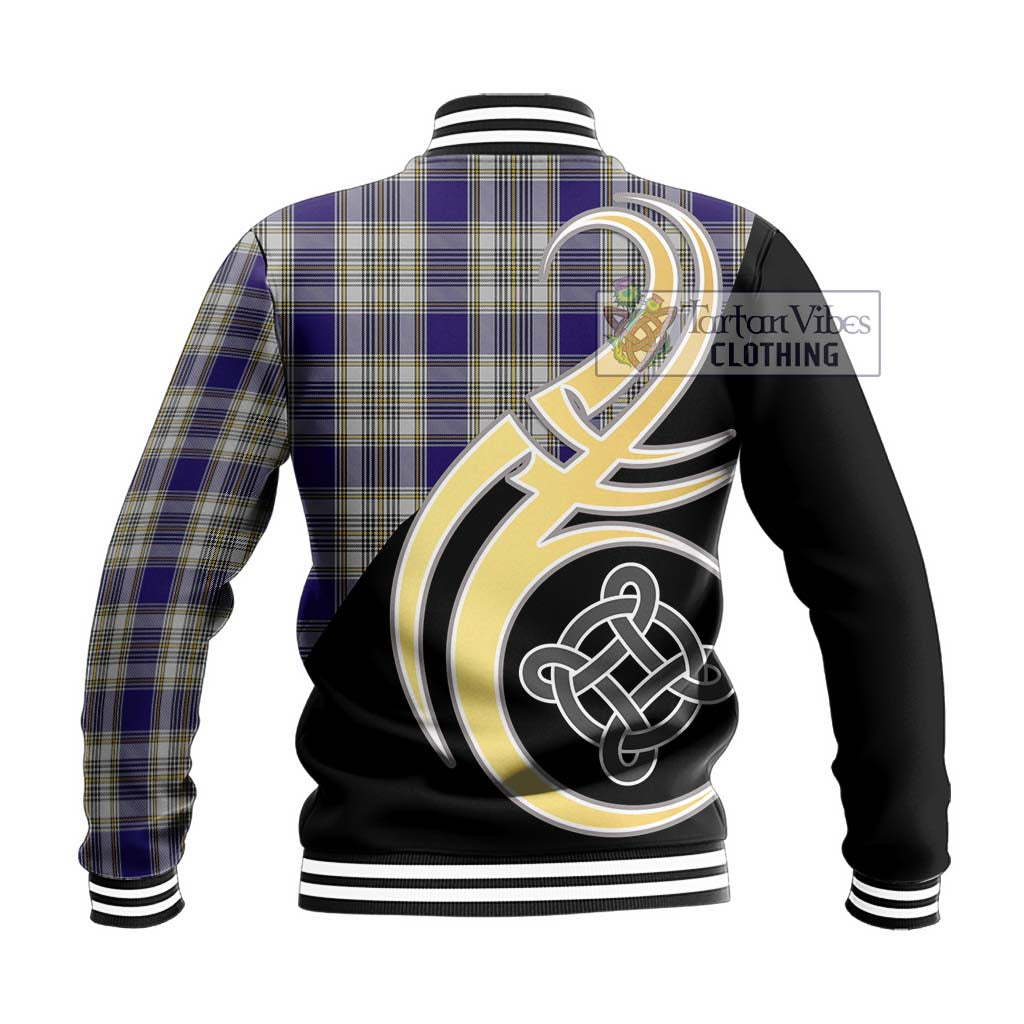 Livingstone Dress Tartan Baseball Jacket with Family Crest and Celtic Symbol Style - Tartan Vibes Clothing