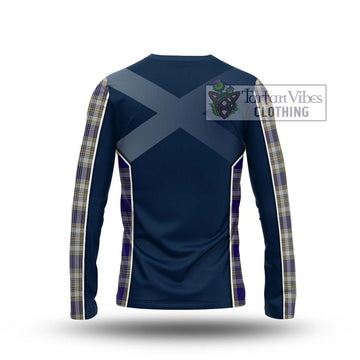 Livingstone Dress Tartan Long Sleeve T-Shirt with Family Crest and Lion Rampant Vibes Sport Style