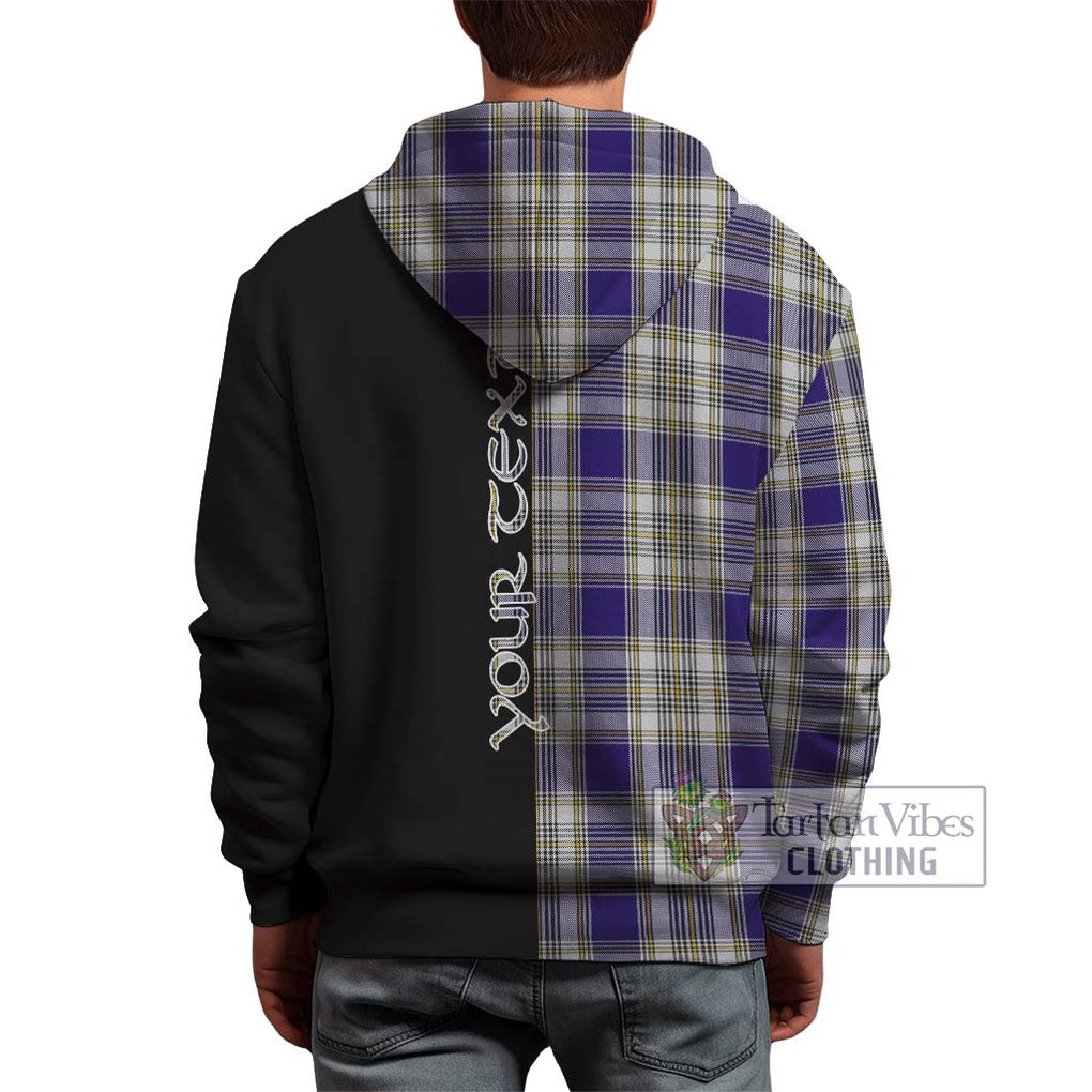 Livingstone Dress Tartan Hoodie with Family Crest and Half Of Me Style - Tartanvibesclothing Shop