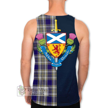 Livingstone Dress Tartan Men's Tank Top Alba with Scottish Lion Royal Arm Half Style