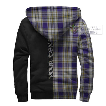 Livingstone Dress Tartan Sherpa Hoodie with Family Crest and Half Of Me Style