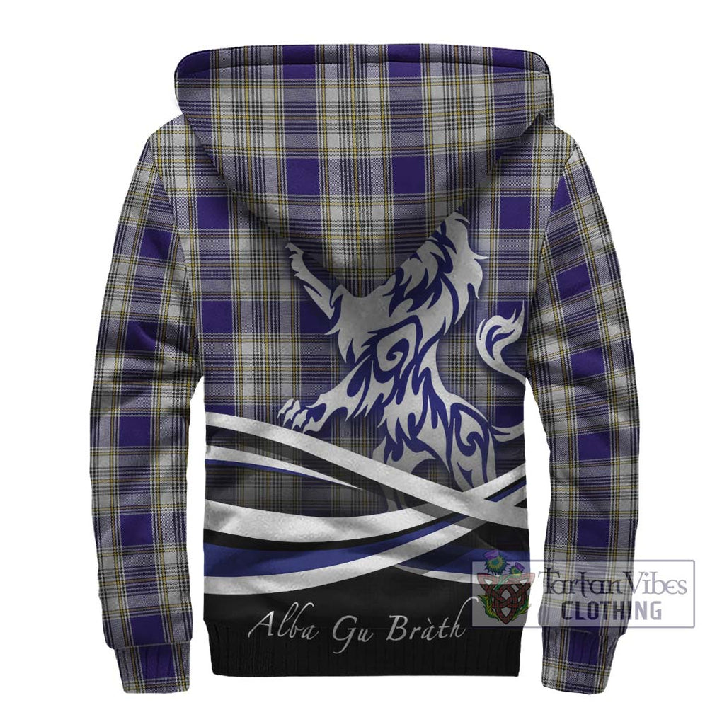 Livingstone Dress Tartan Sherpa Hoodie with Alba Gu Brath Regal Lion Emblem - Tartanvibesclothing Shop