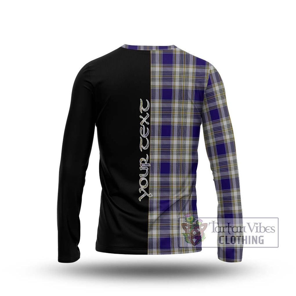 Livingstone Dress Tartan Long Sleeve T-Shirt with Family Crest and Half Of Me Style - Tartanvibesclothing Shop