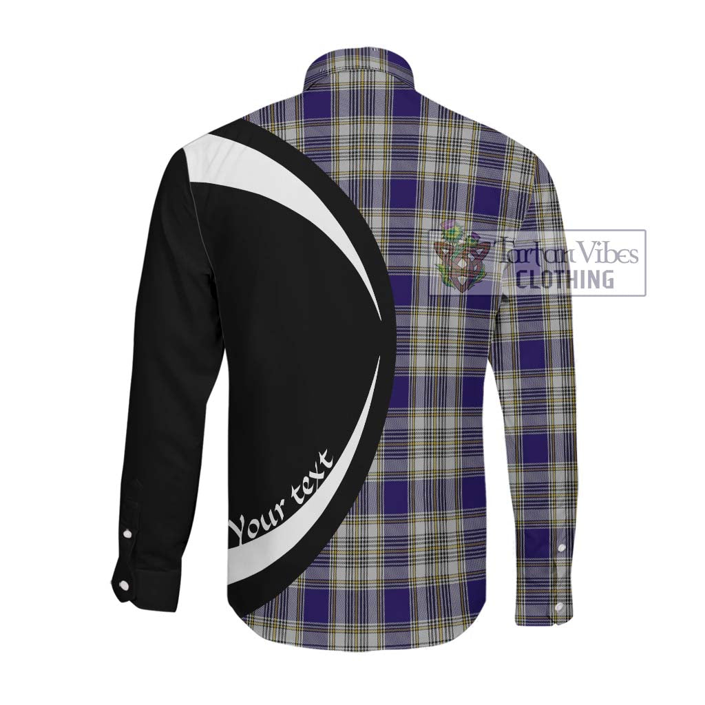 Livingstone Dress Tartan Long Sleeve Button Up with Family Crest Circle Style Men's Shirt - Tartan Vibes Clothing