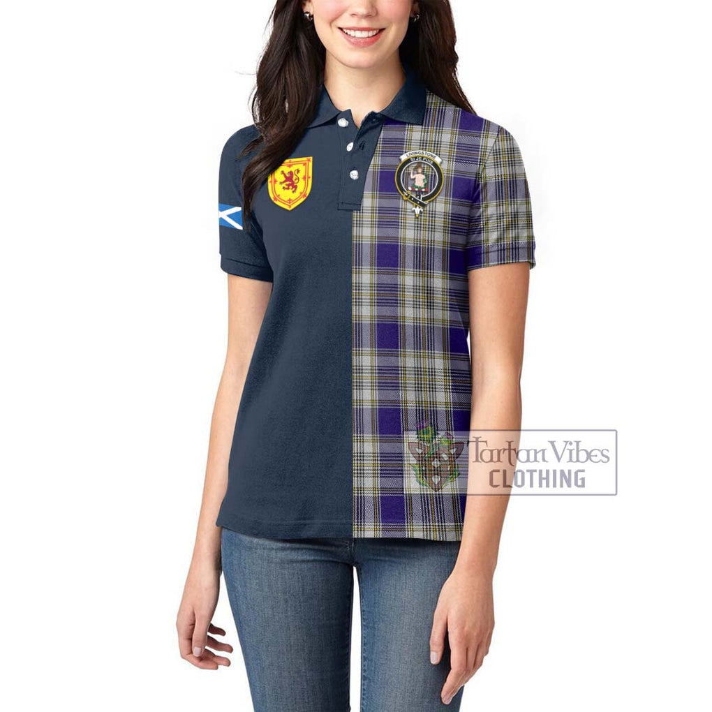 Tartan Vibes Clothing Livingstone Dress Tartan Women's Polo Shirt with Scottish Lion Royal Arm Half Style