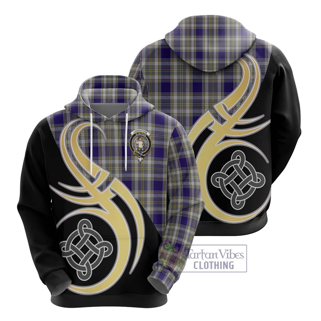 Livingstone Dress Tartan Hoodie with Family Crest and Celtic Symbol Style - Tartan Vibes Clothing