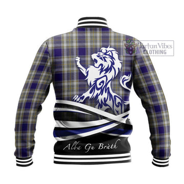 Livingstone Dress Tartan Baseball Jacket with Alba Gu Brath Regal Lion Emblem