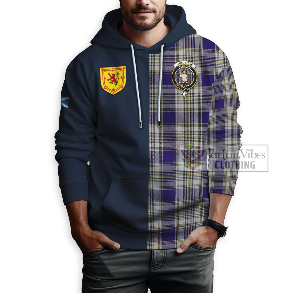 Tartan Vibes Clothing Livingstone Dress Tartan Hoodie with Scottish Lion Royal Arm Half Style